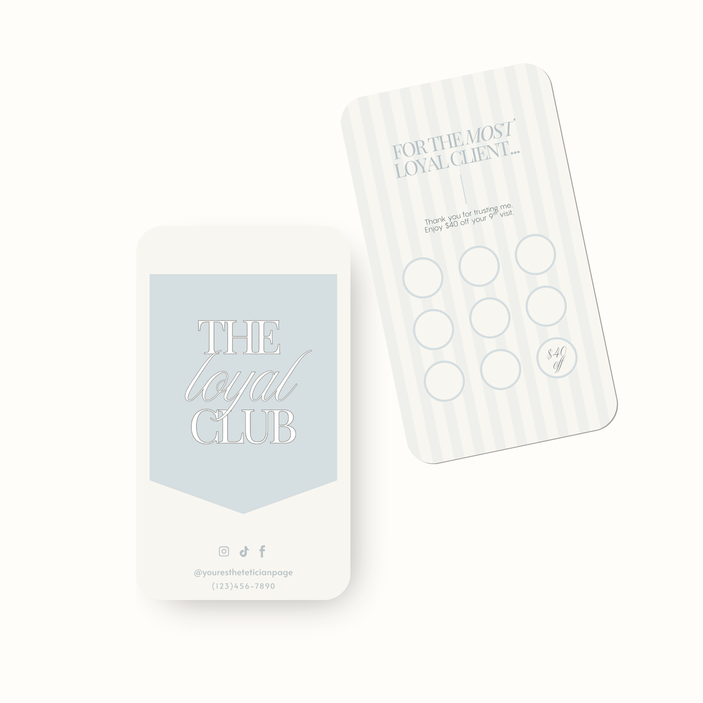 Ocean Blues Esthetician Business Cards