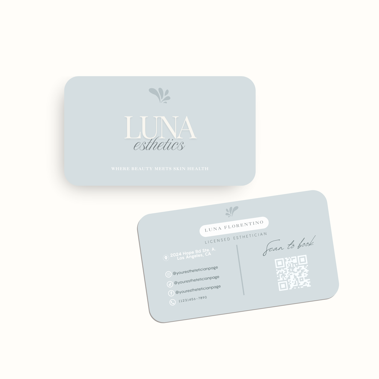 Ocean Blues Esthetician Business Cards