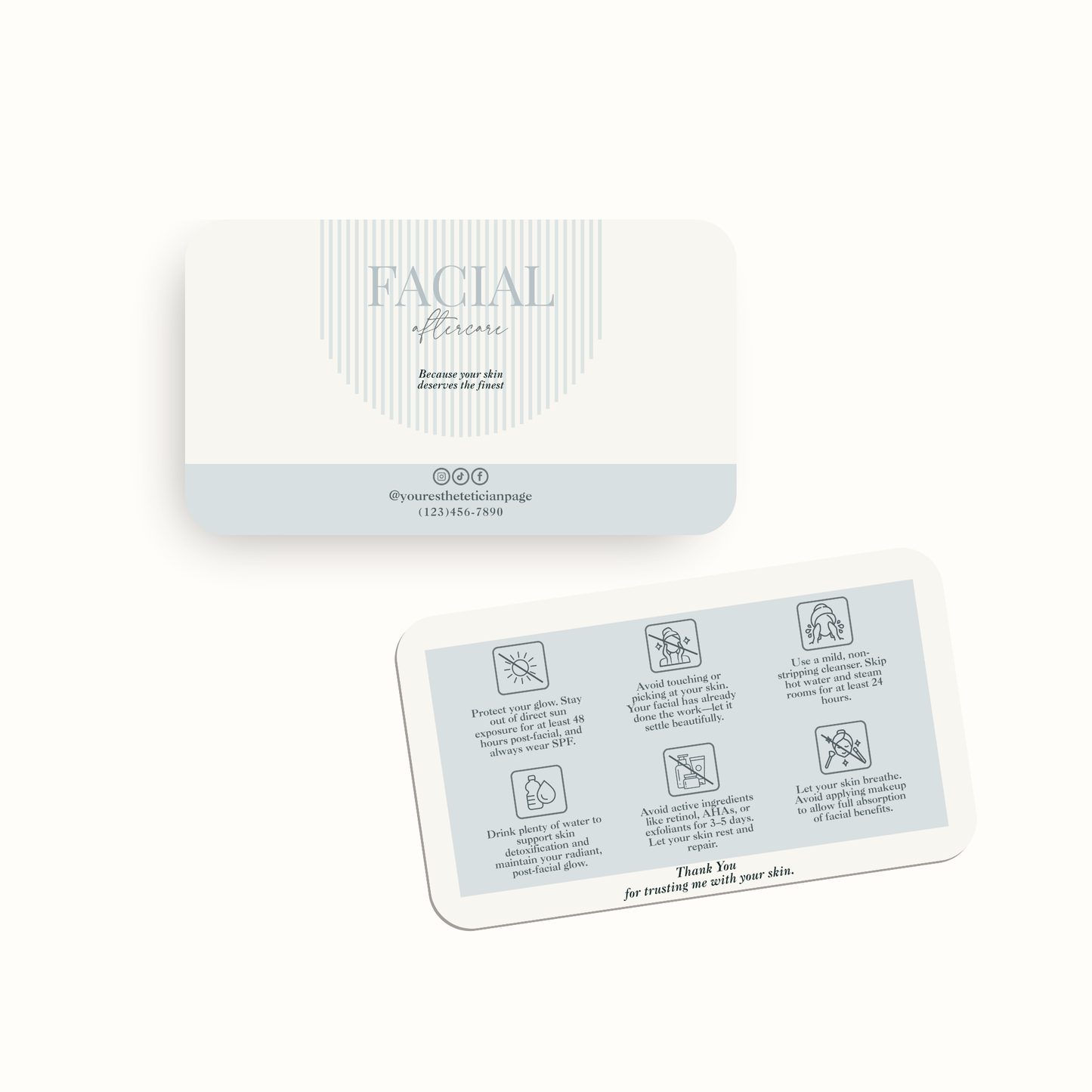 Ocean Blues Esthetician Business Cards