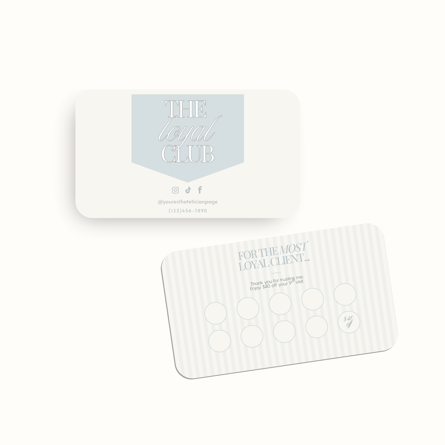Ocean Blues Esthetician Business Cards