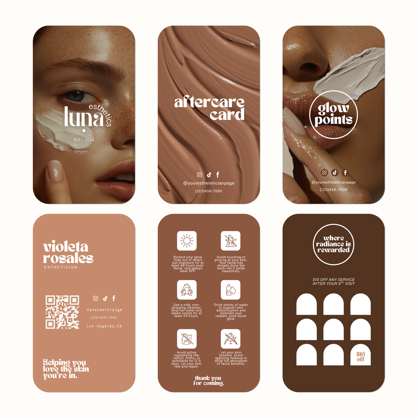 Skins Esthetician Business Cards