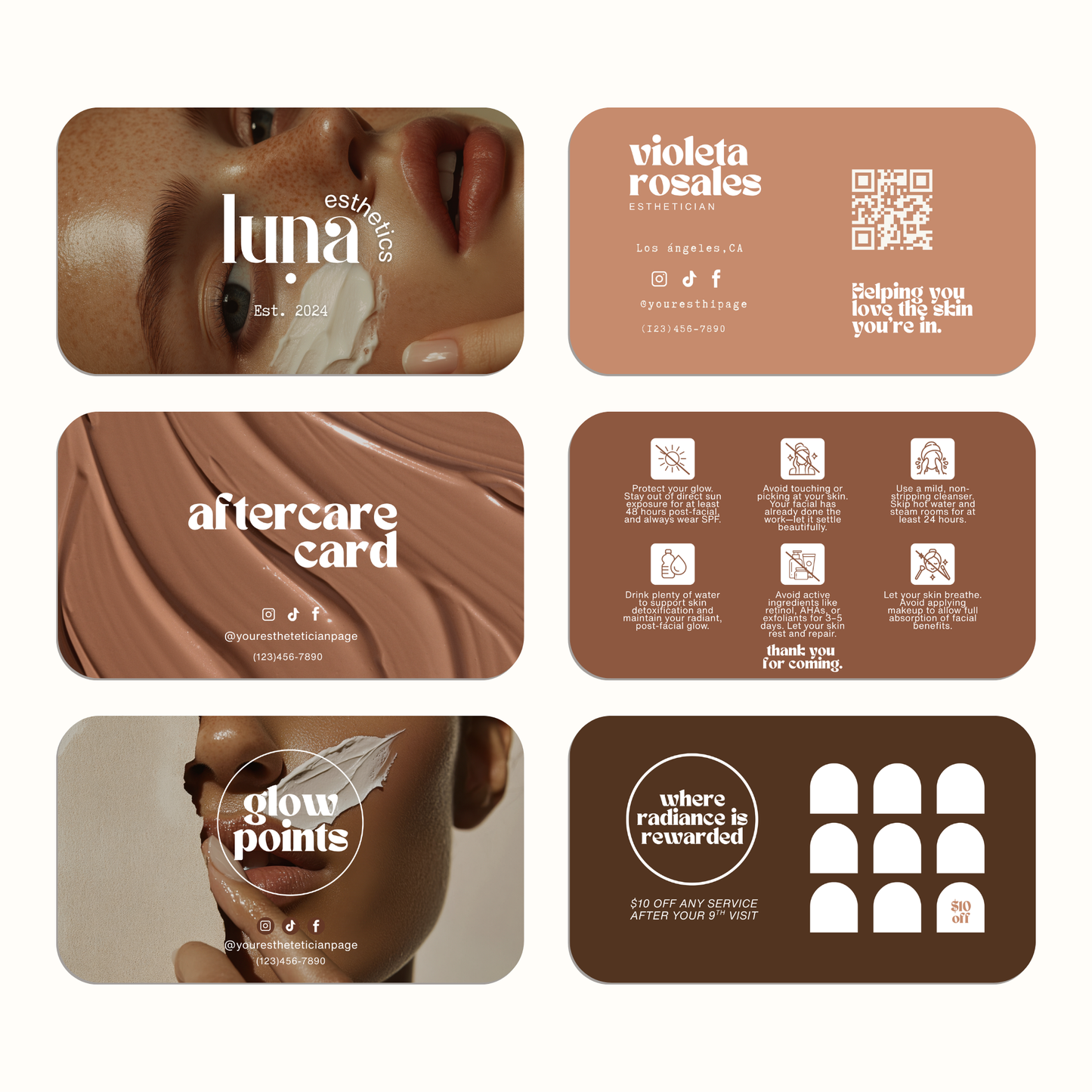 Skins Esthetician Business Cards