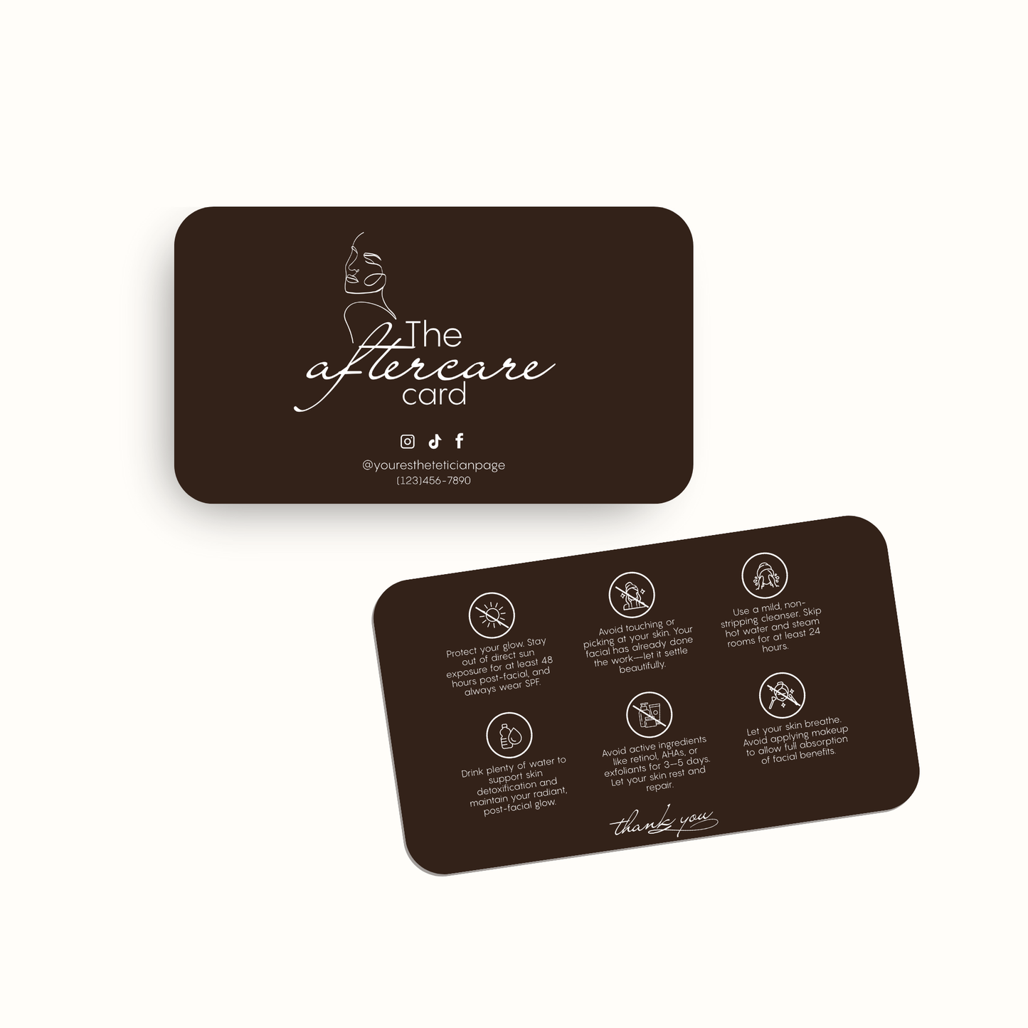 Brown Elegance Esthetician Business Cards