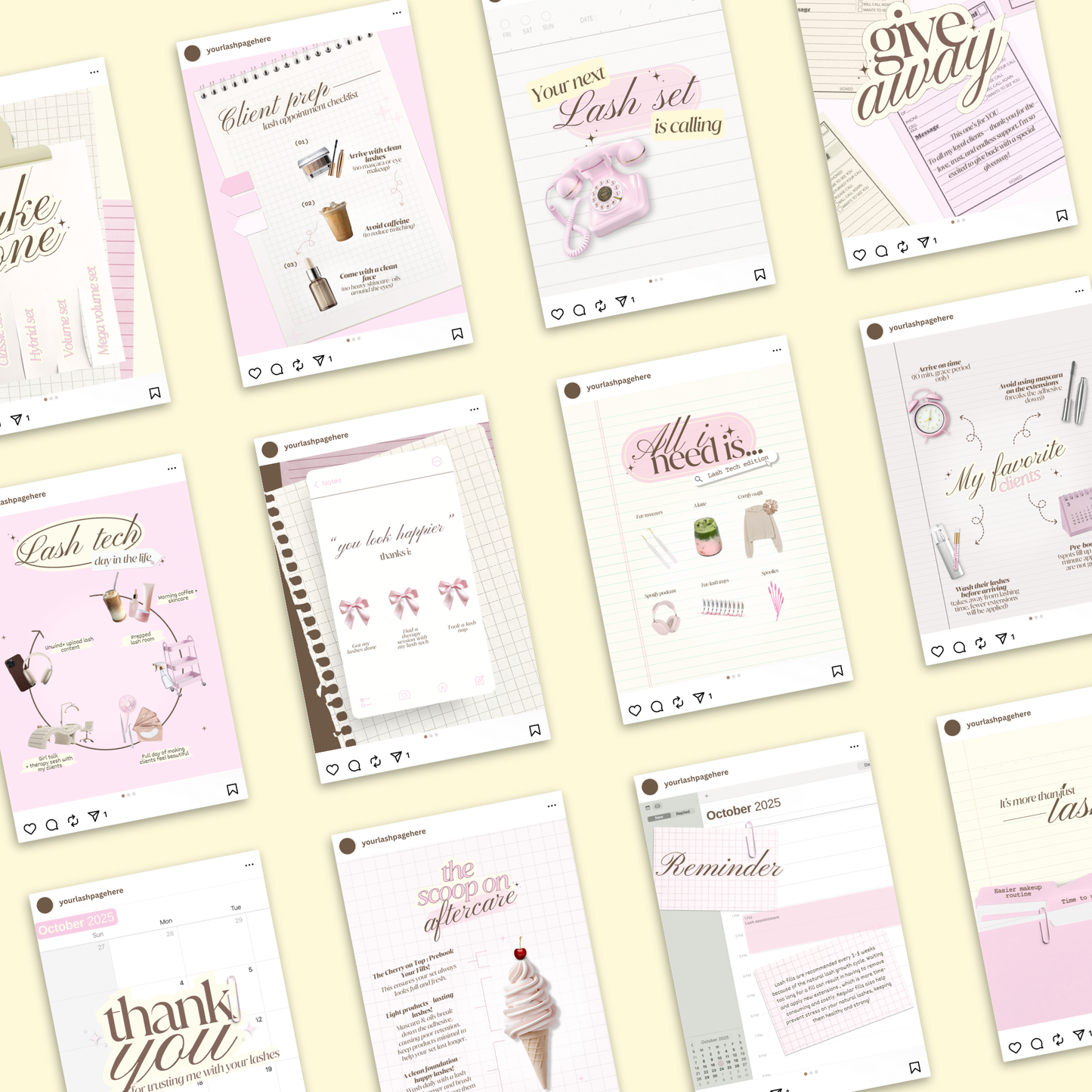 Lash Tech Insta Templates