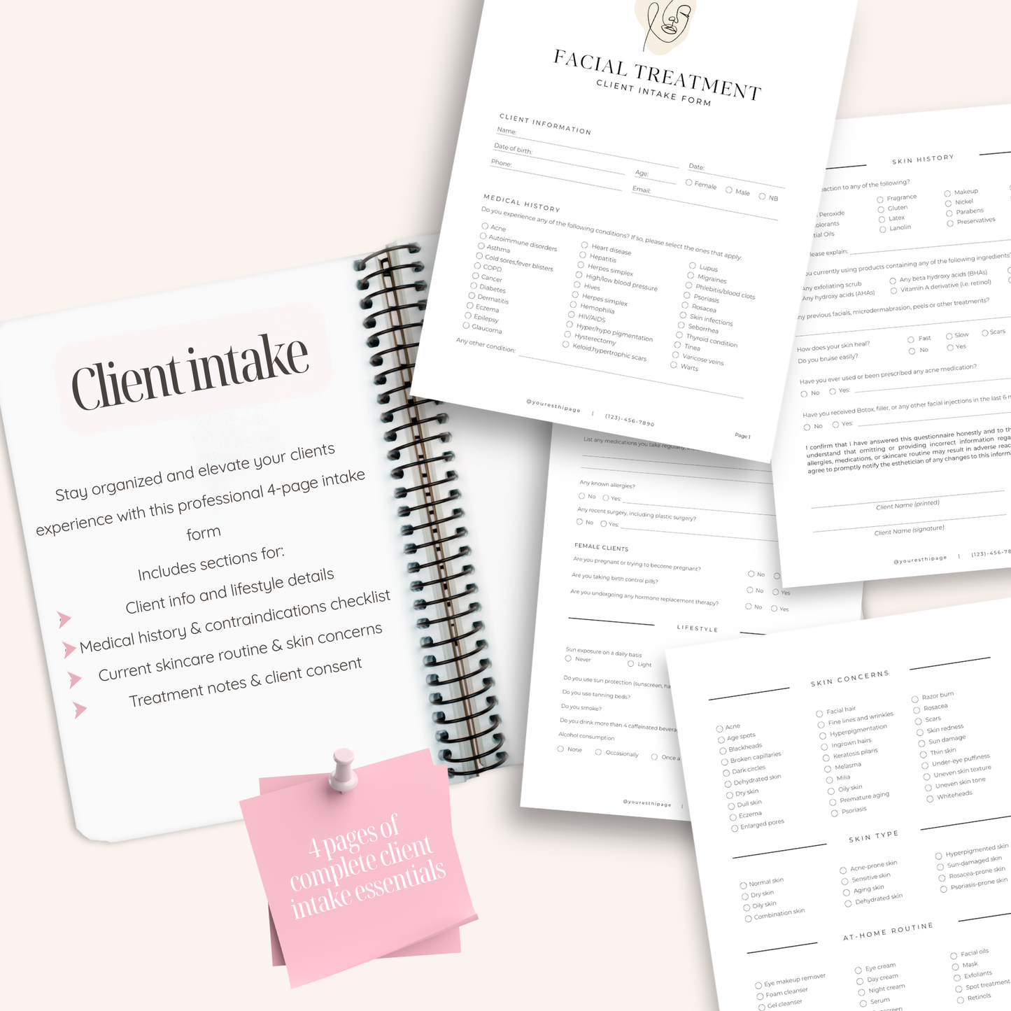 Esthetician Client Forms