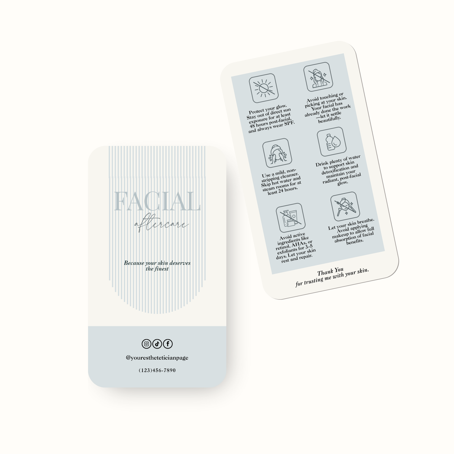 Ocean Blues Esthetician Business Cards
