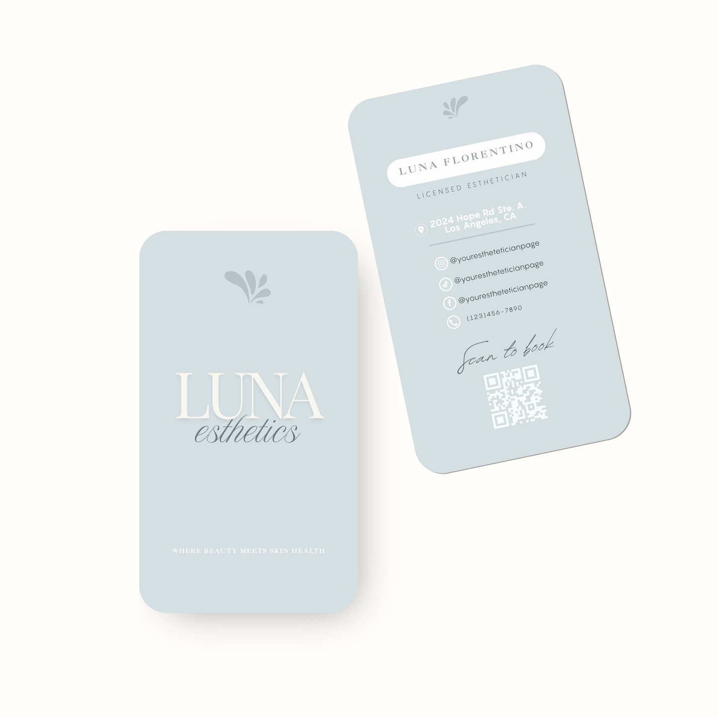 Ocean Blues Esthetician Business Cards