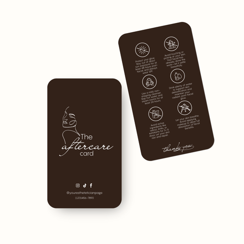 Brown Elegance Esthetician Business Cards