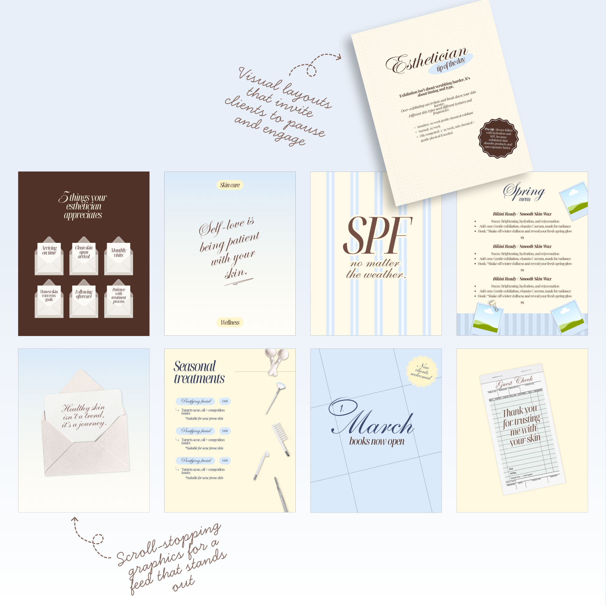 Esthetician Templates