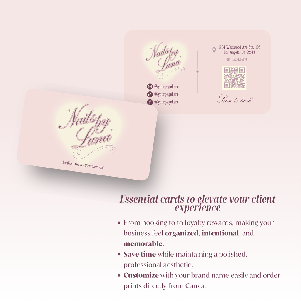 Nail Tech Business Cards Templates