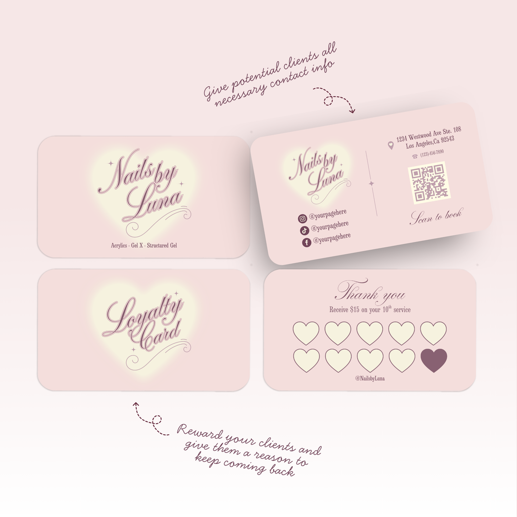 Nail Tech Business Cards Templates