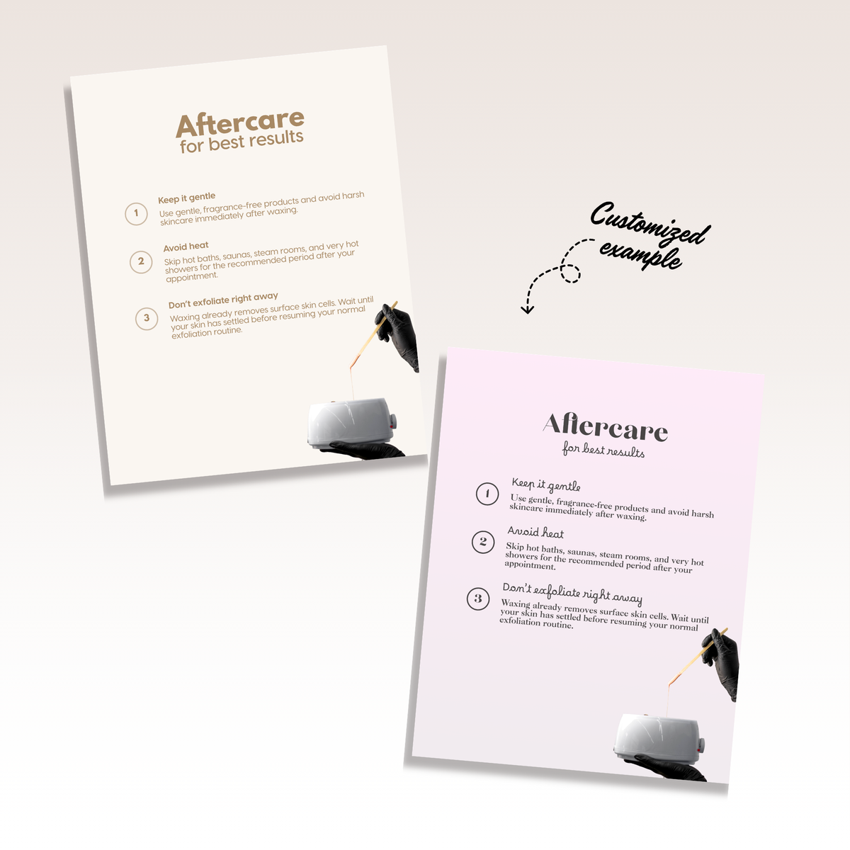 Waxing Feed Templates