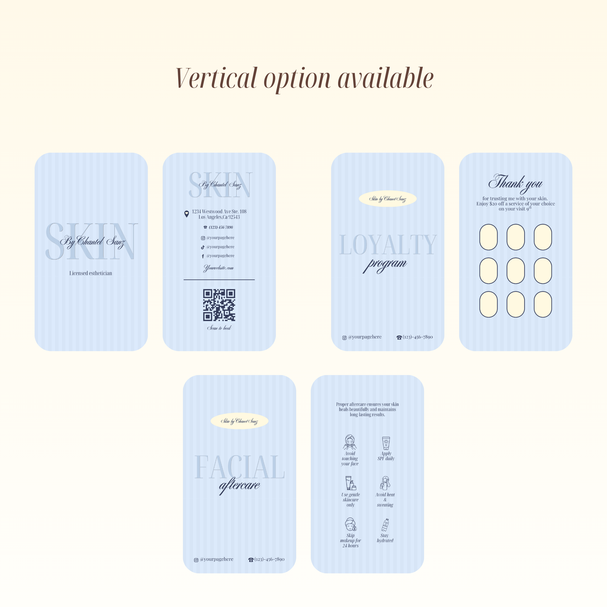 Esthetician Business Cards Templates