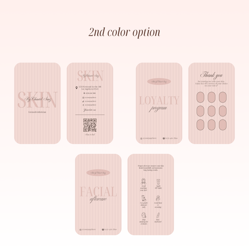 Esthetician Business Cards Templates
