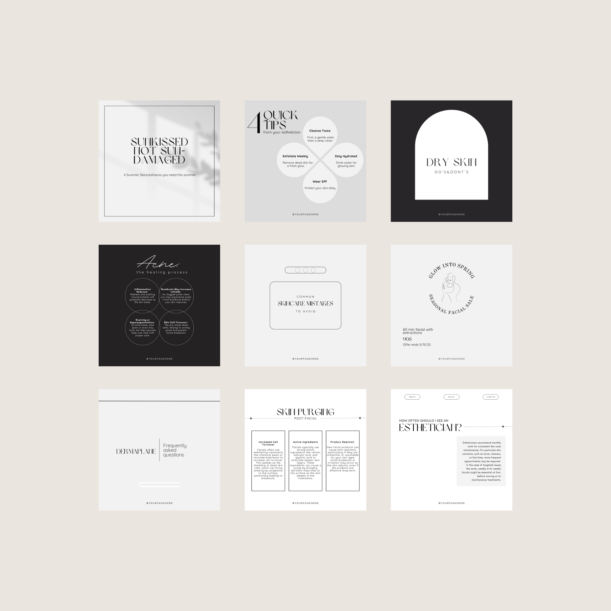 Esthetician Templates