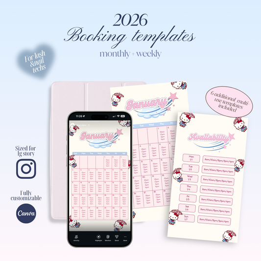 2026 Availability Templates - Hello Kitty