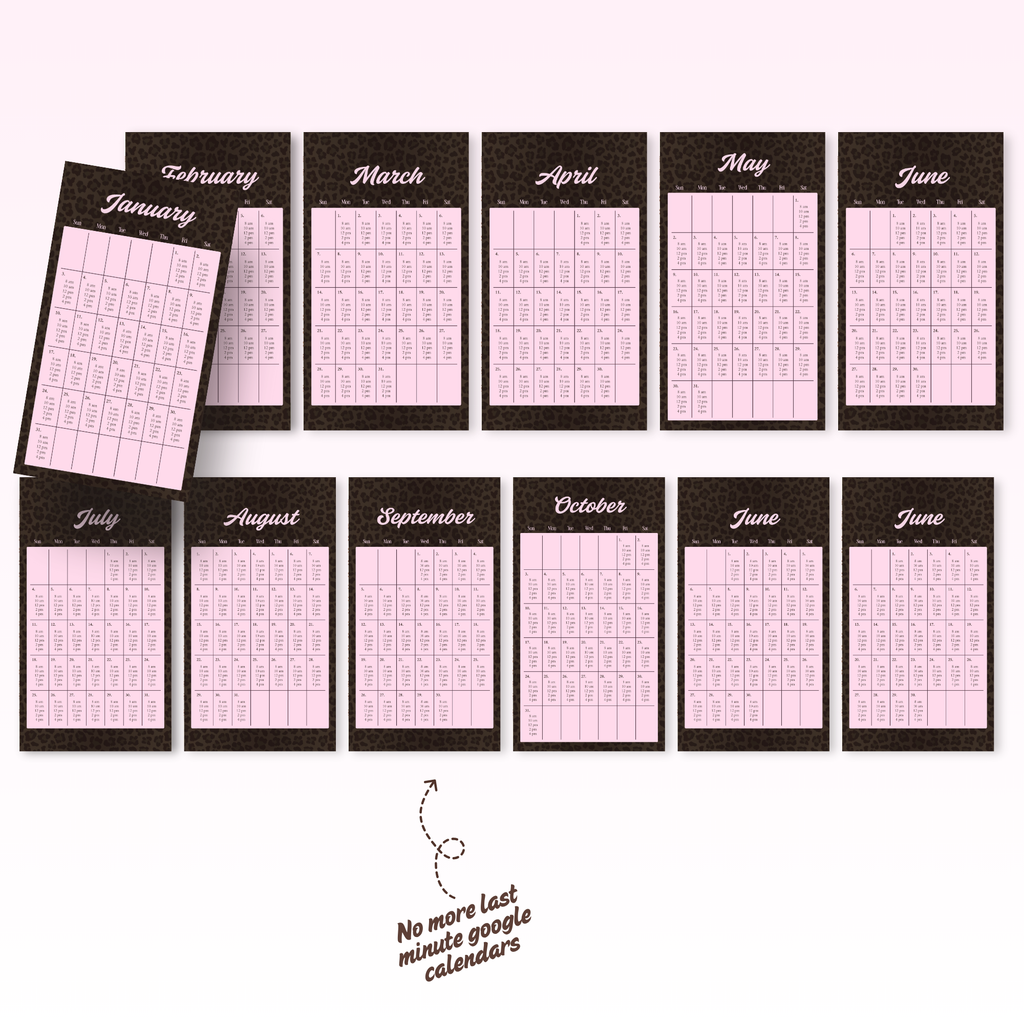 2027 Jan-Dec Availability Calendars