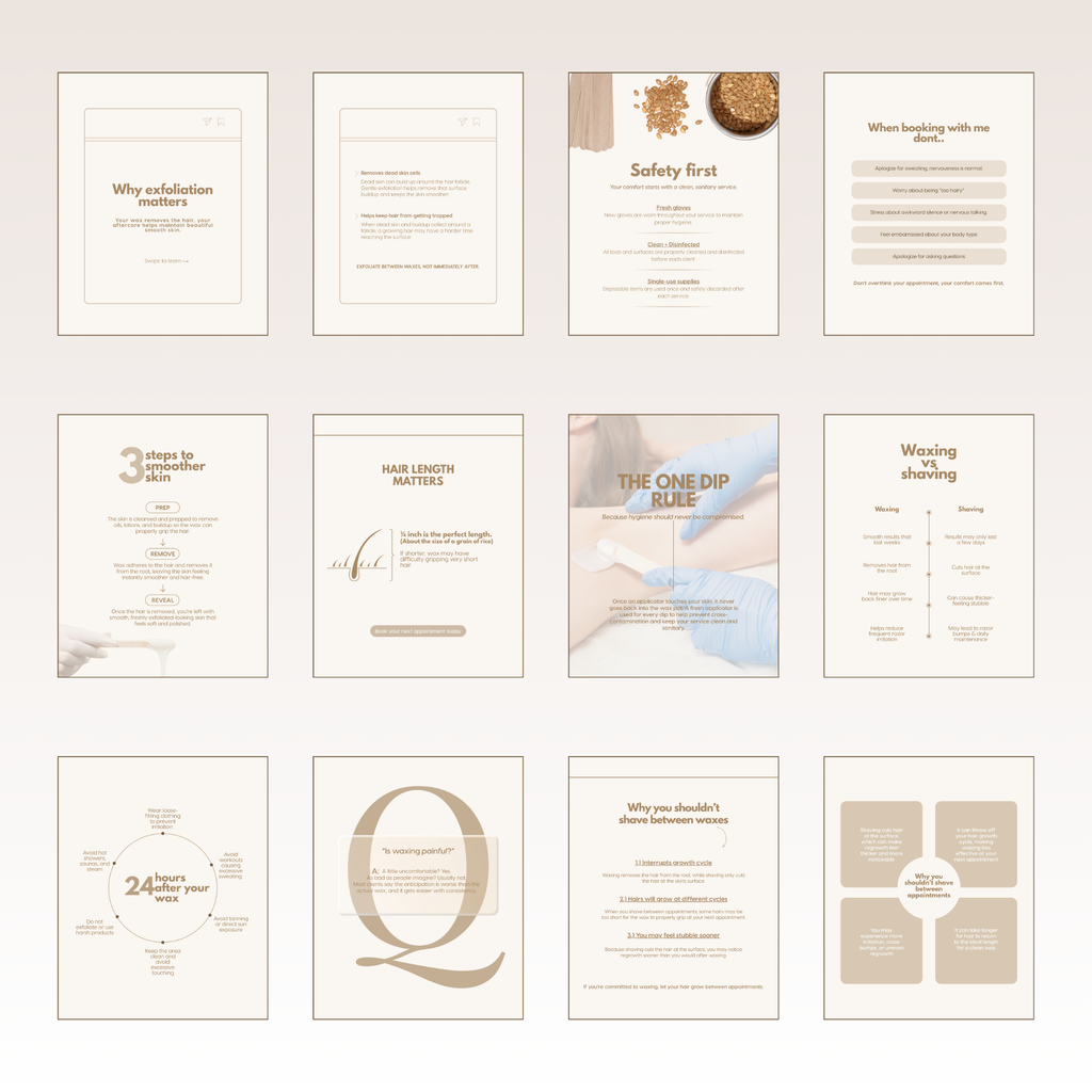 Waxing Feed Templates