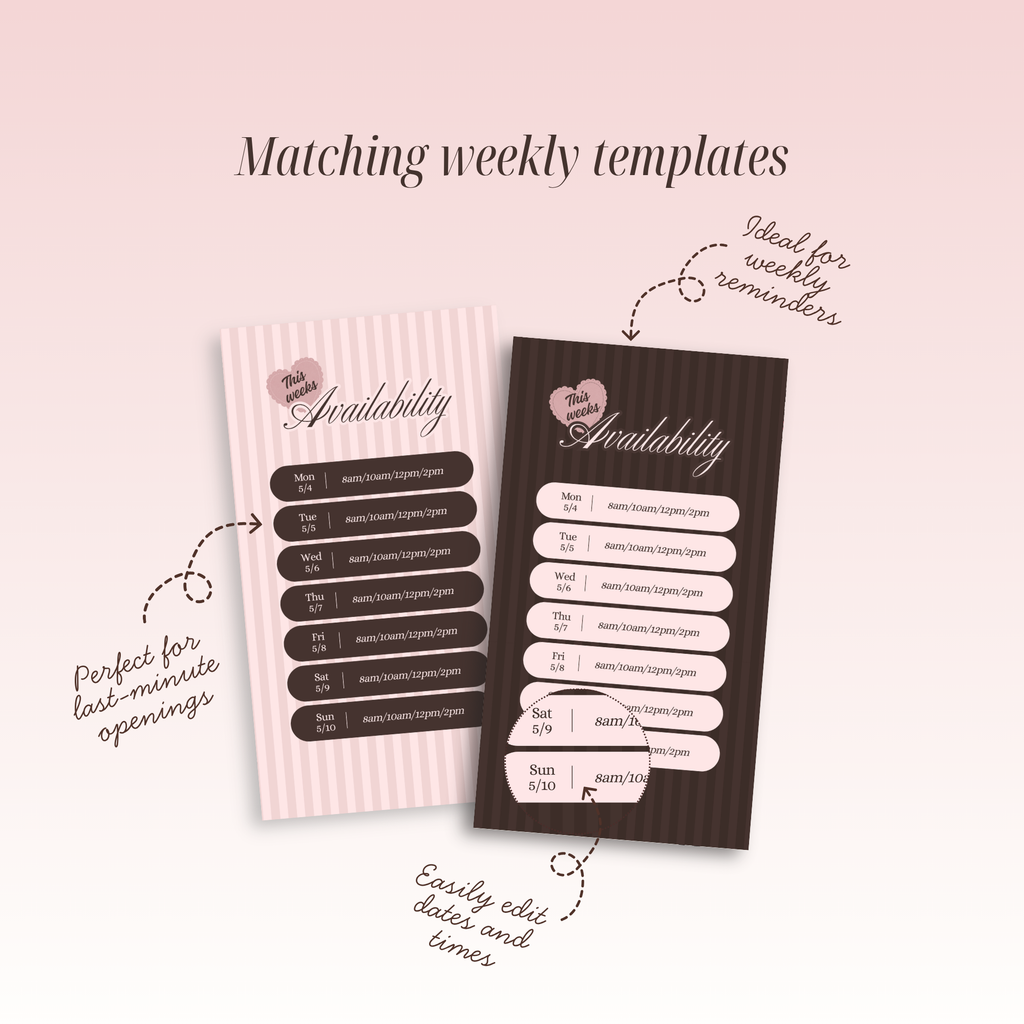 Full 2026 Availability Templates