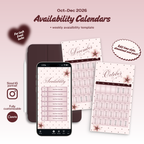 2026 Oct-Dec Availability Templates [Calendars Only]