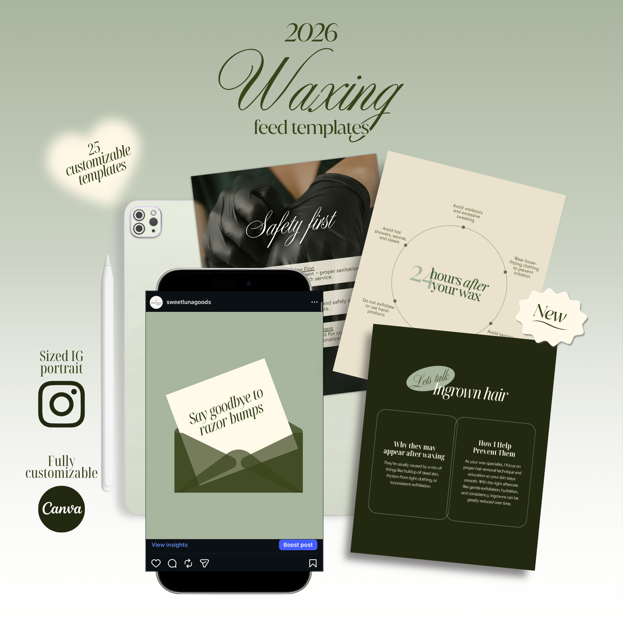 Waxing Feed Templates