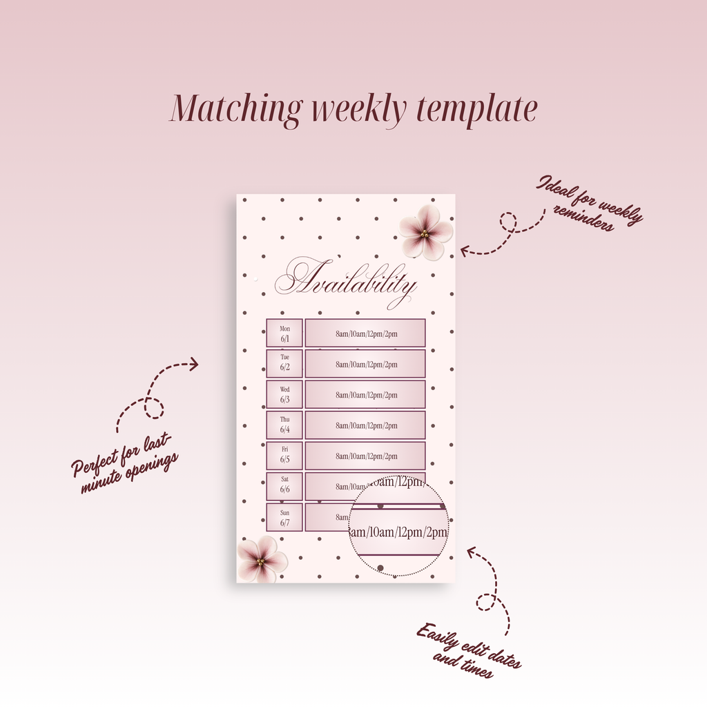 2026 Aug-Dec Availability Templates [Calendars Only]