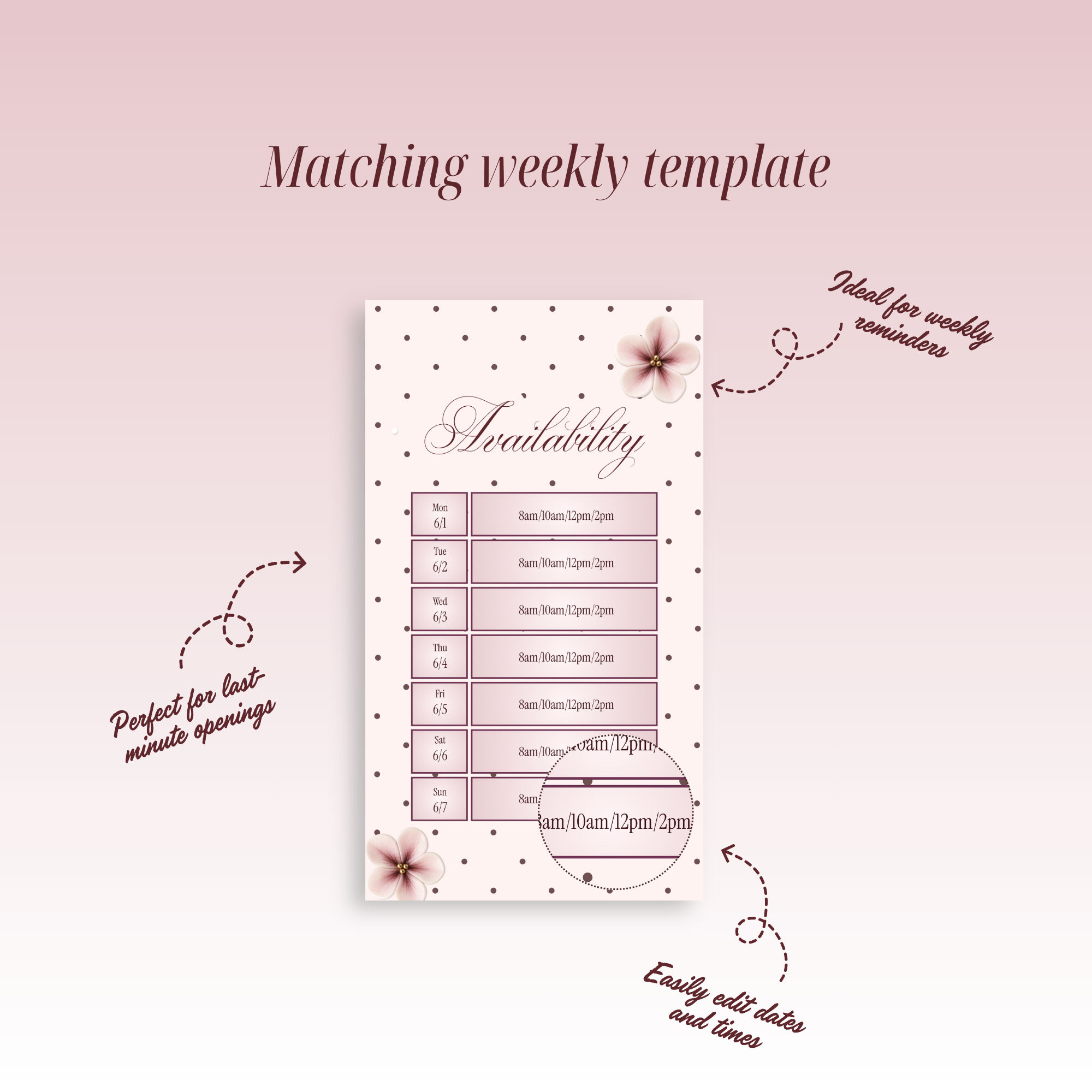 2026 Aug-Dec Availability Templates [Calendars Only]