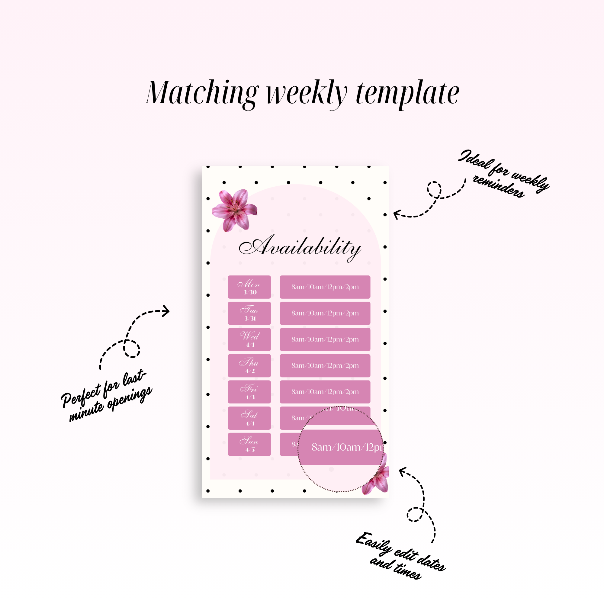 2026 Aug-Dec Availability Templates [Calendars Only]