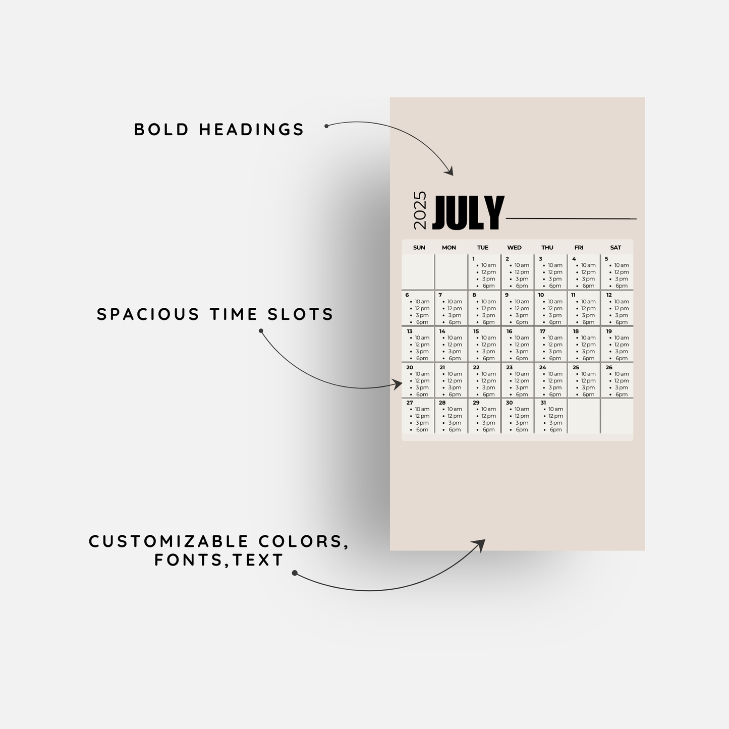 Booking/Availability Calendars for IG Story