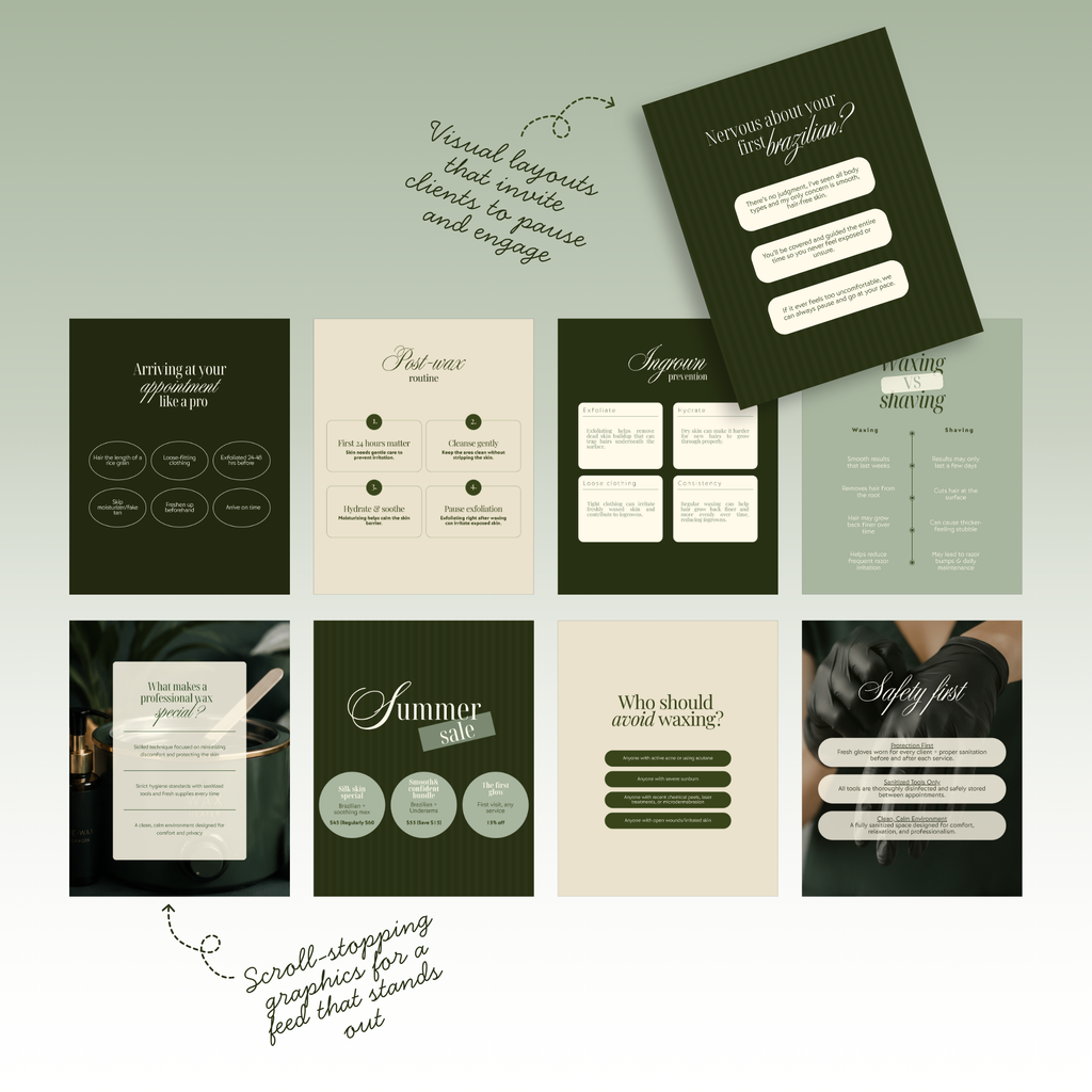 Waxing Feed Templates