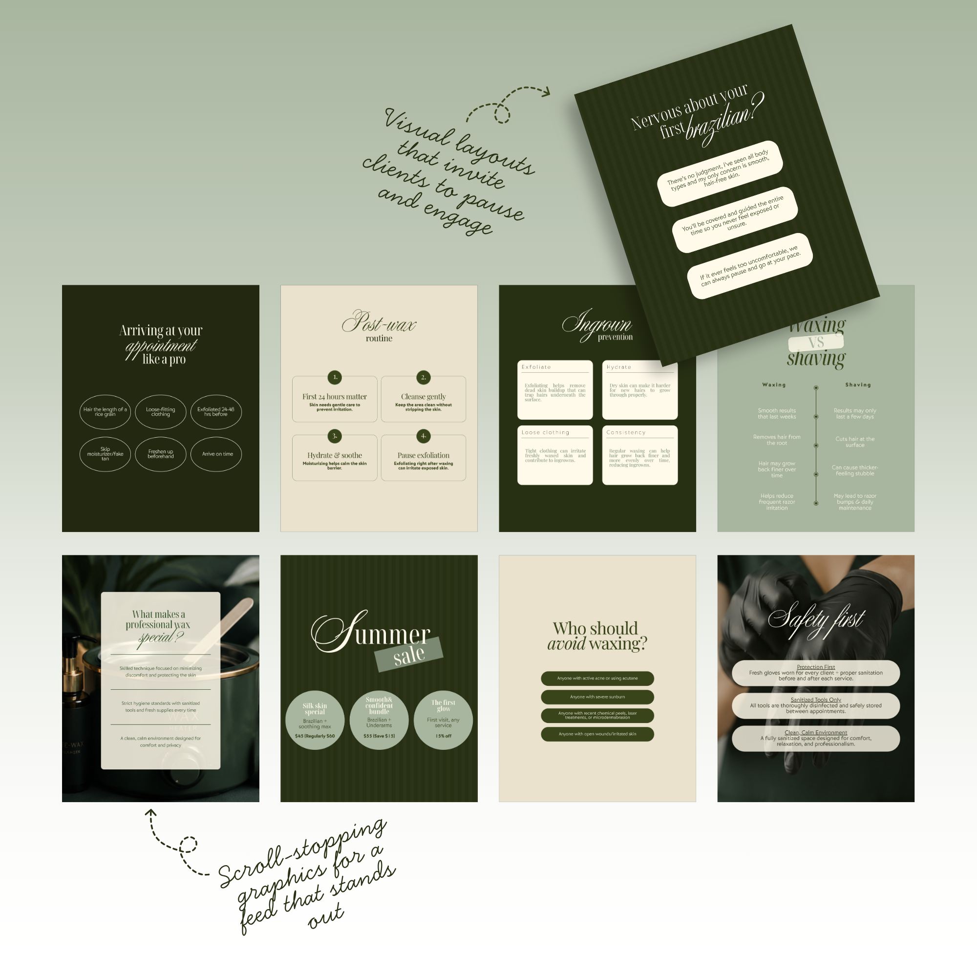 Waxing Feed Templates