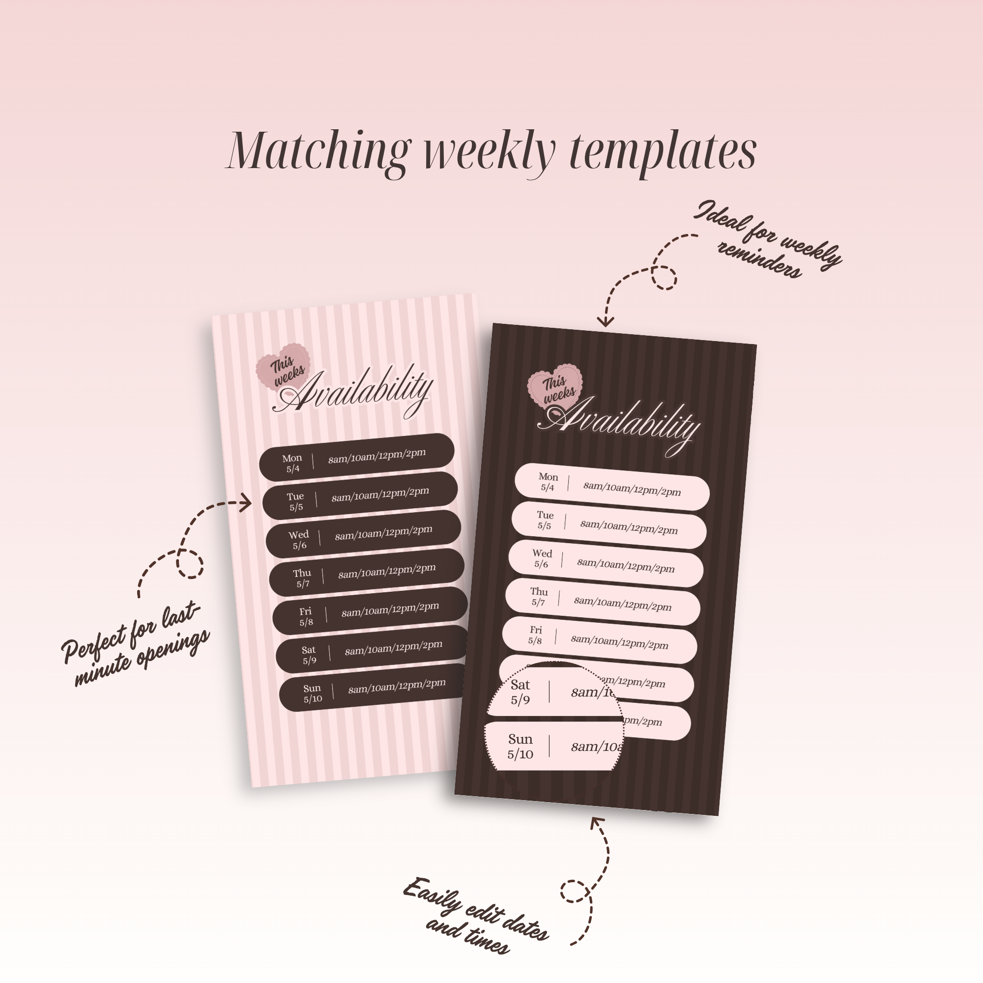 2026 Aug-Dec Availability Templates [Calendars only]