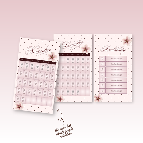2026 Nov-Dec Availability Templates [Calendars Only]