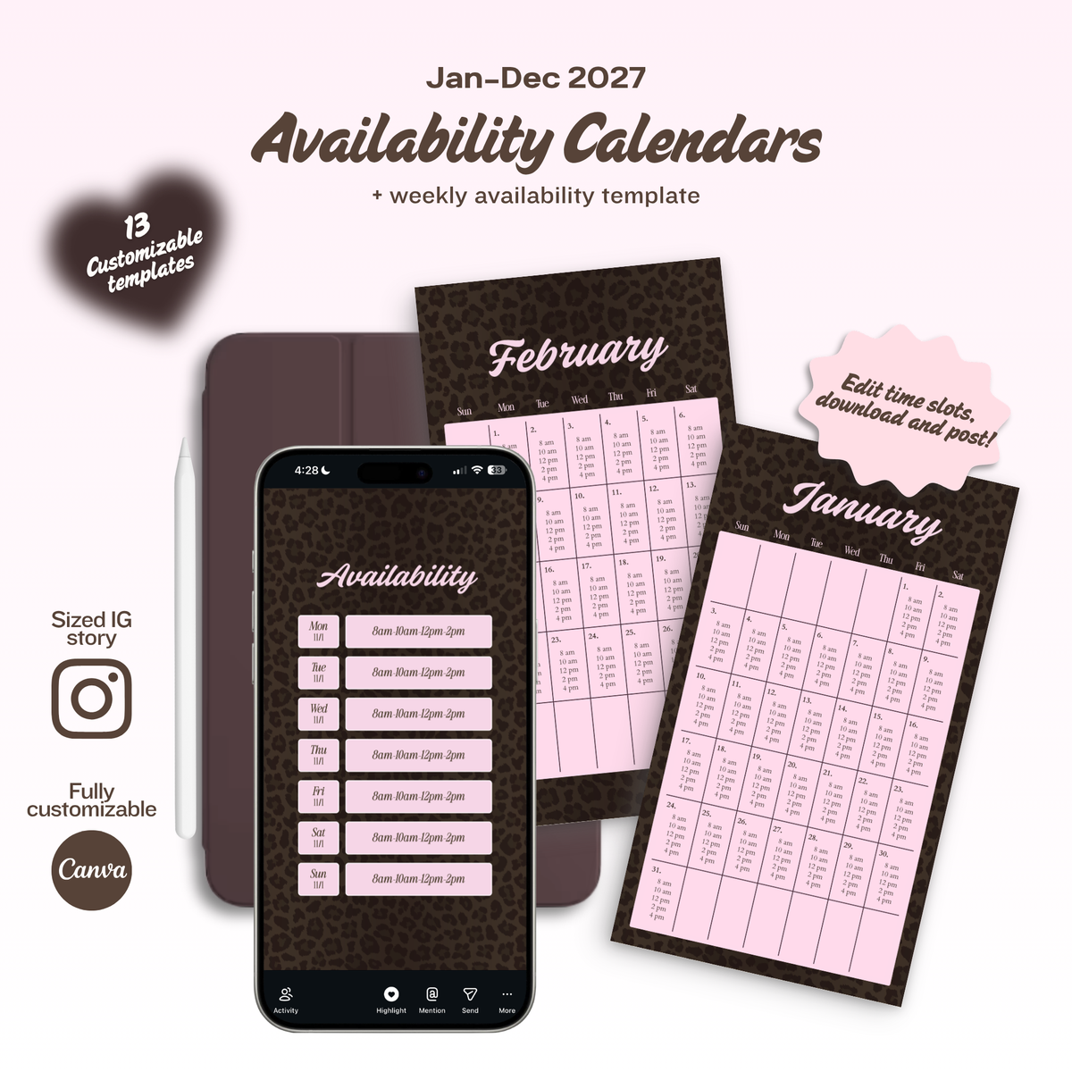 2027 Jan-Dec Calendars