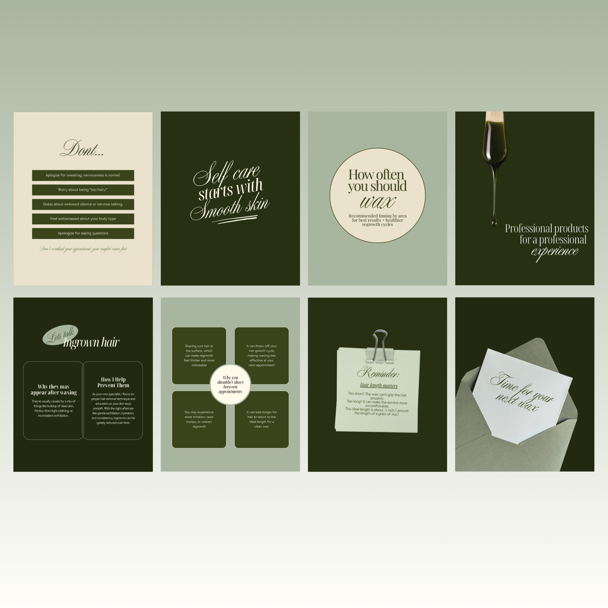 Waxing Feed Templates
