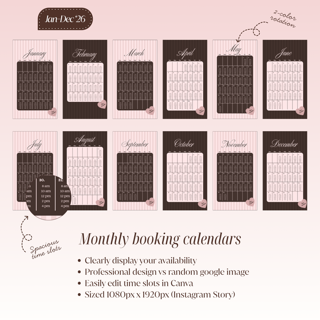 Full 2026 Availability Templates