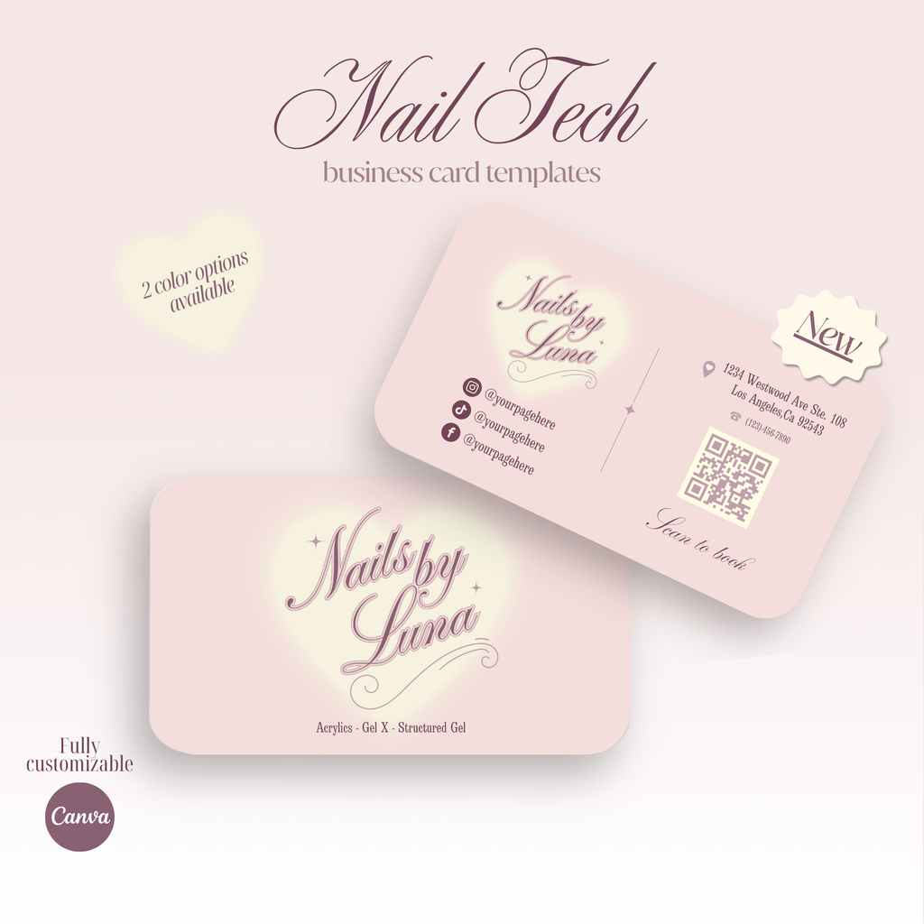 Nail Tech Business Cards Templates